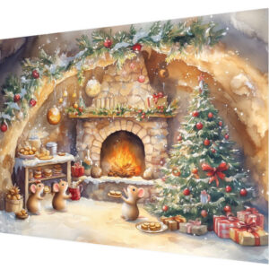 Kerstkaart - Baking cookies