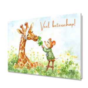Wenskaart - Veel beterschap (giraf)
