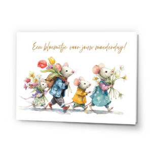 Wenskaart voor moederdag 'een bloemetje voor jouw moederdag!' karenskaartjes.com