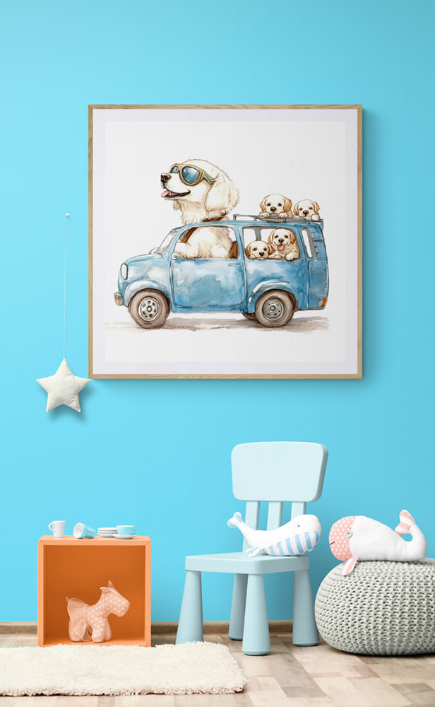Golden driver muurdecoratie met passe-partout © Karen Ketels