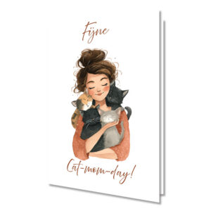 Wenskaart moederdag voor een Cat-mom karenskaartjes.com